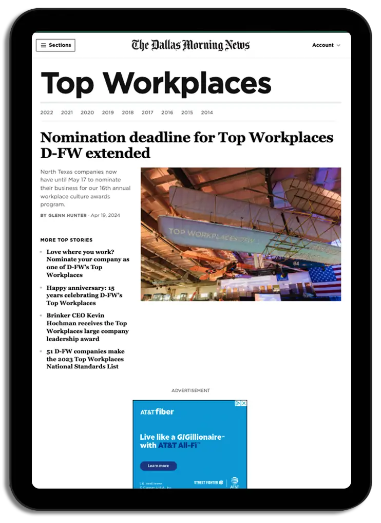 Top Workplaces DFW Digital Hub